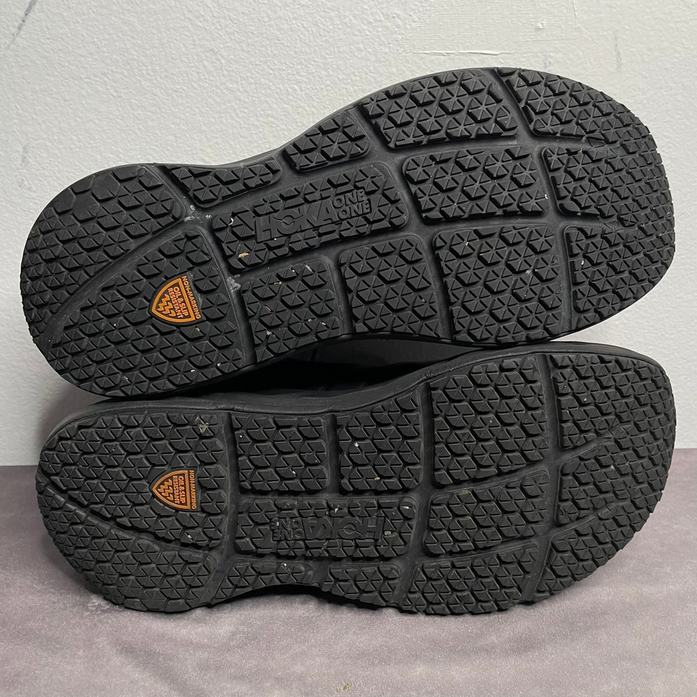 Hoka One One Bondi SR Slip Resistant Shoes Mens 15 Triple Black Leather Cushion - Picture 9 of 10